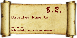Butscher Ruperta névjegykártya